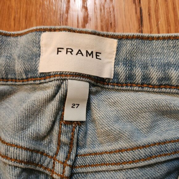 Frame Le Garcon in Spotlight, Mid-Rise Cropped Ankle Boyfriend Jeans, Sz 27 - Picture 6 of 10